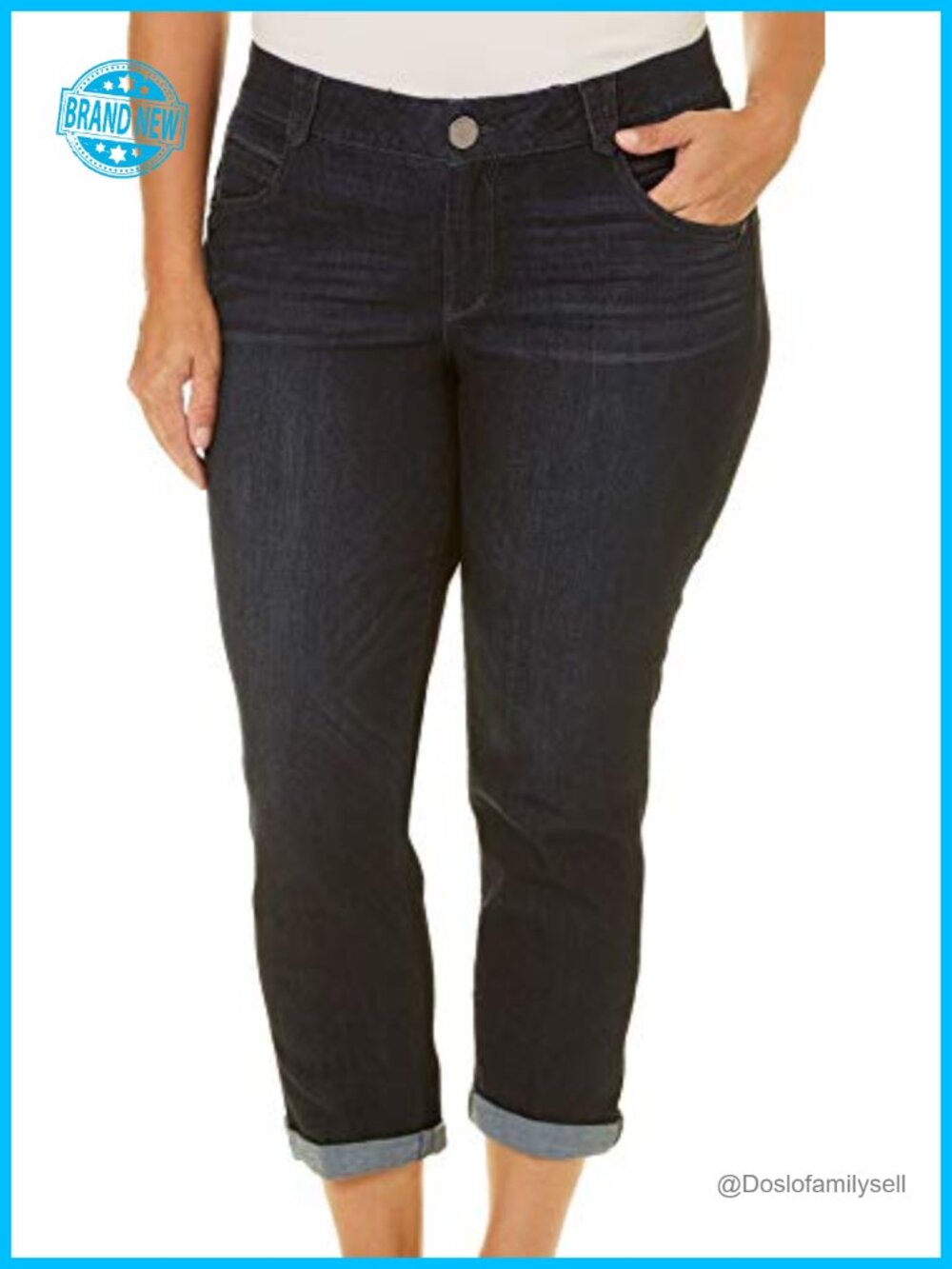 Plus Size Skinny Crop Jeans with Cuff